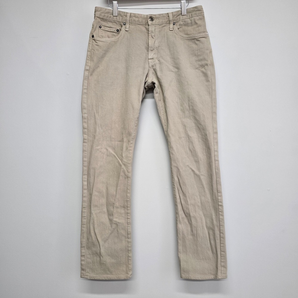 Bonobos Travel Jeans Mens 33x34 (fits 32x31) Beige Straight Leg Minimalist Pants